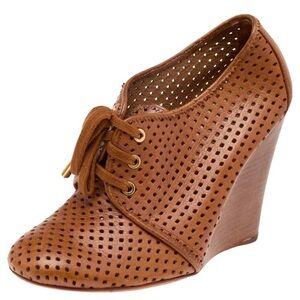 Tory Burch Victor Perforated Leather Wedge Heel